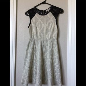 Cream and black sweater dress